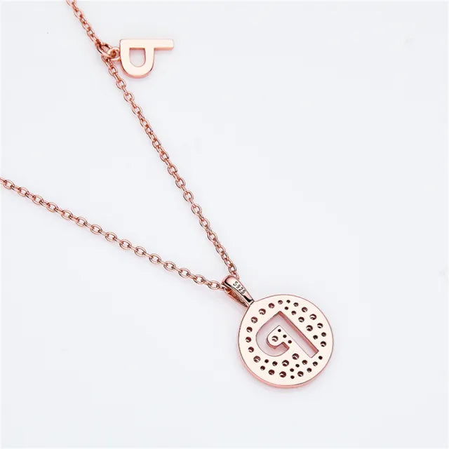 \ P \" Letter Moissanite Diamond Necklace for Women"