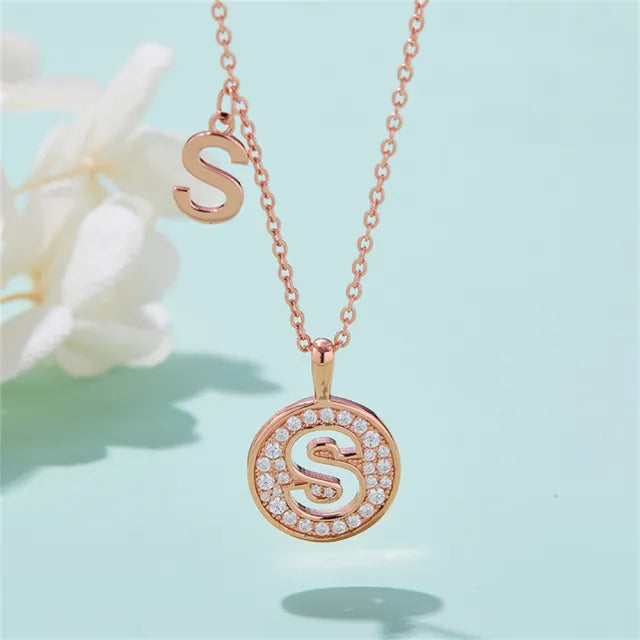 \ S \" Letter Moissanite Diamond Necklace for Women"