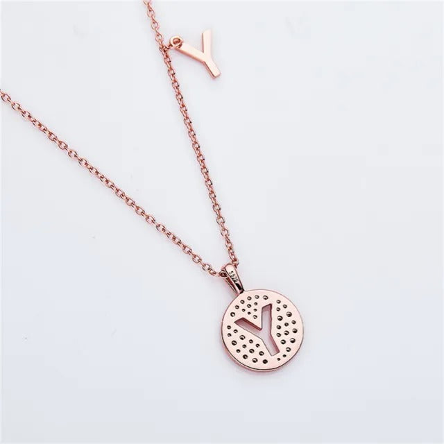 \ Y \" Letter Moissanite Diamond Necklace for Women"
