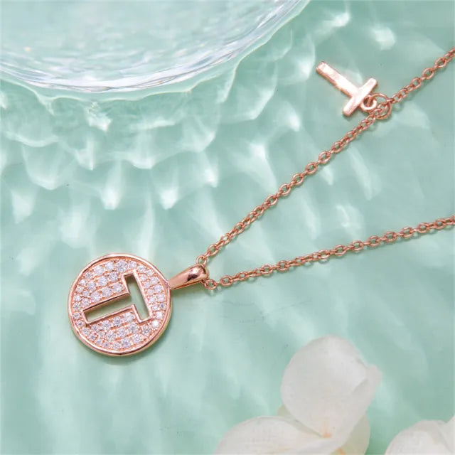 \ T \" Letter Moissanite Diamond Necklace for Women"