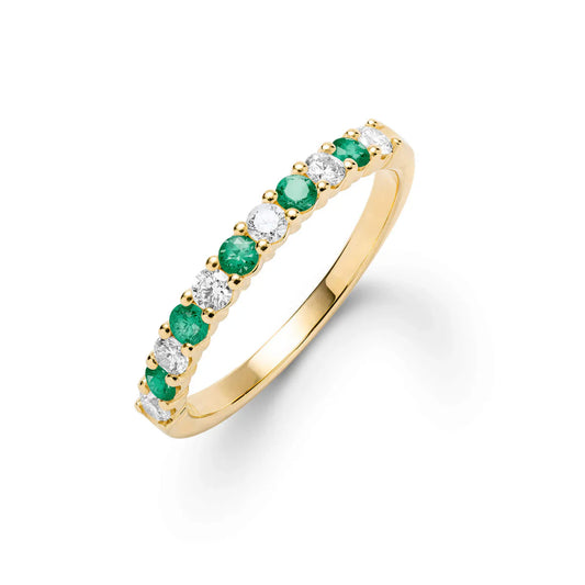 1.32TCW Round Diamond Eternity Moissanite May Birthstone Wedding Band