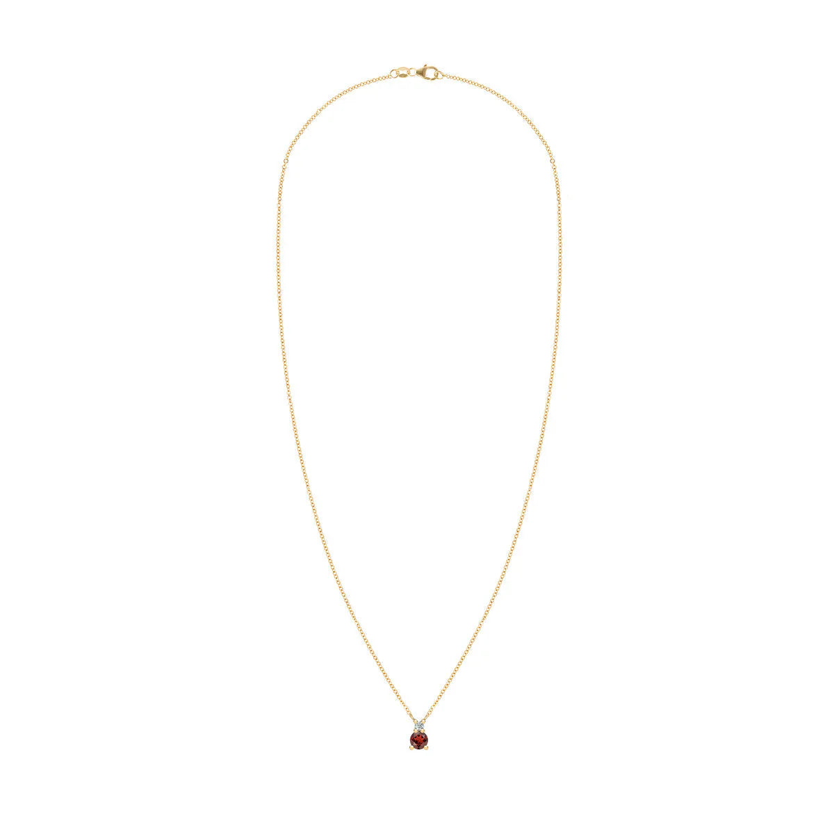 0.40 TCW Round Cut Two Stone Moissanite Necklace-January Birthstone