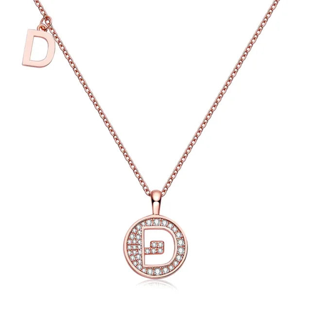 \ D \" Letter Moissanite Diamond Necklace for Women"