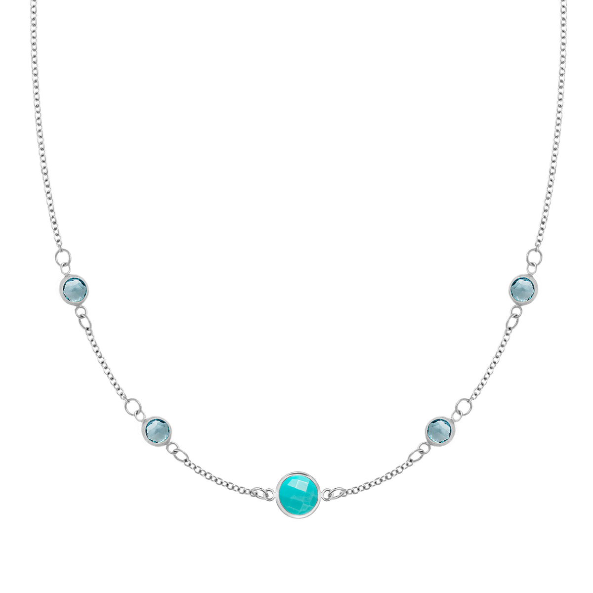 1.90CT Round Cut Topaz Moissanite December Birthstone Necklace