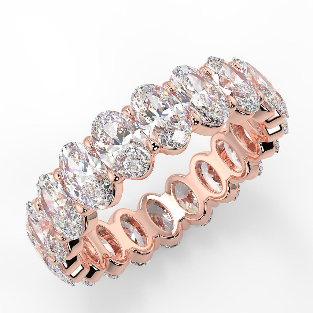 4.60 TCW Oval Moissanite Full Eternity Wedding Band