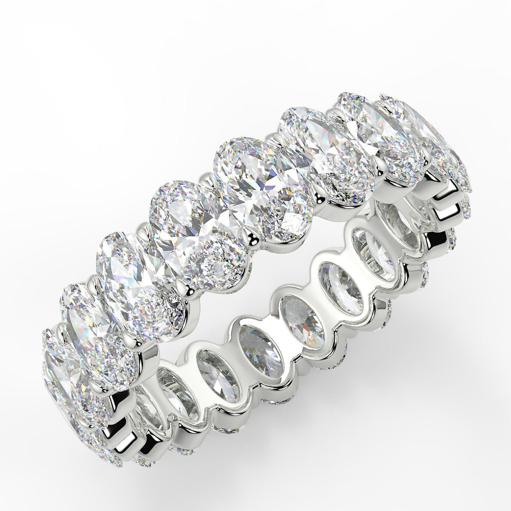 4.60 TCW Oval Moissanite Full Eternity Wedding Band