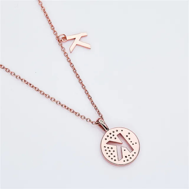 \ K \" Letter Moissanite Diamond Necklace for Women"