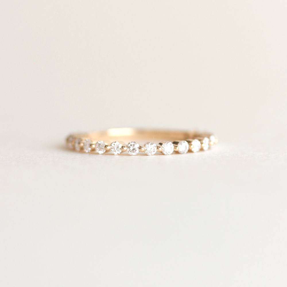 0.38 TCW Round Moissanite Minimalist Wedding Band