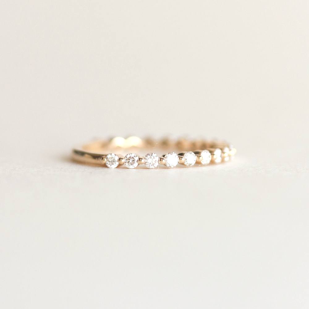 0.38 TCW Round Moissanite Minimalist Wedding Band
