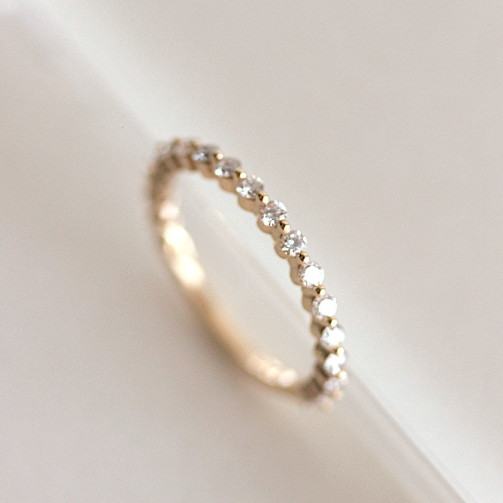 0.38 TCW Round Moissanite Minimalist Wedding Band