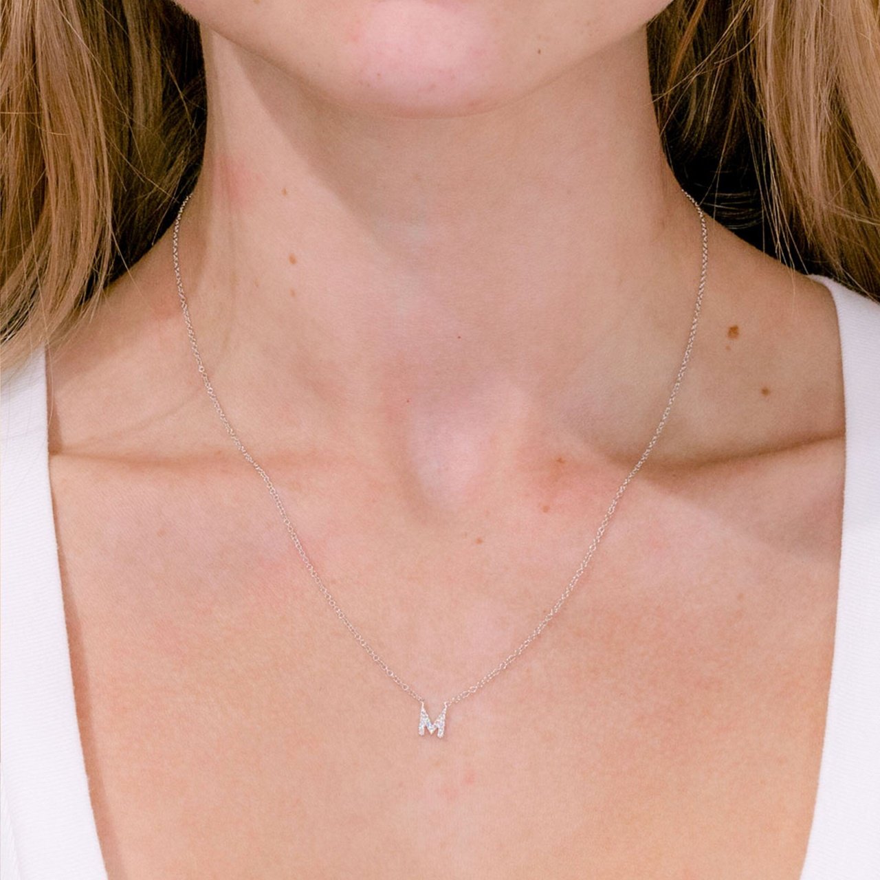 Customize-0.5 TCW Round Moissanite Necklace