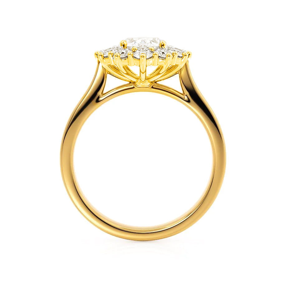 2.10 CT Oval Shaped Moissanite Halo Style Engagement Ring