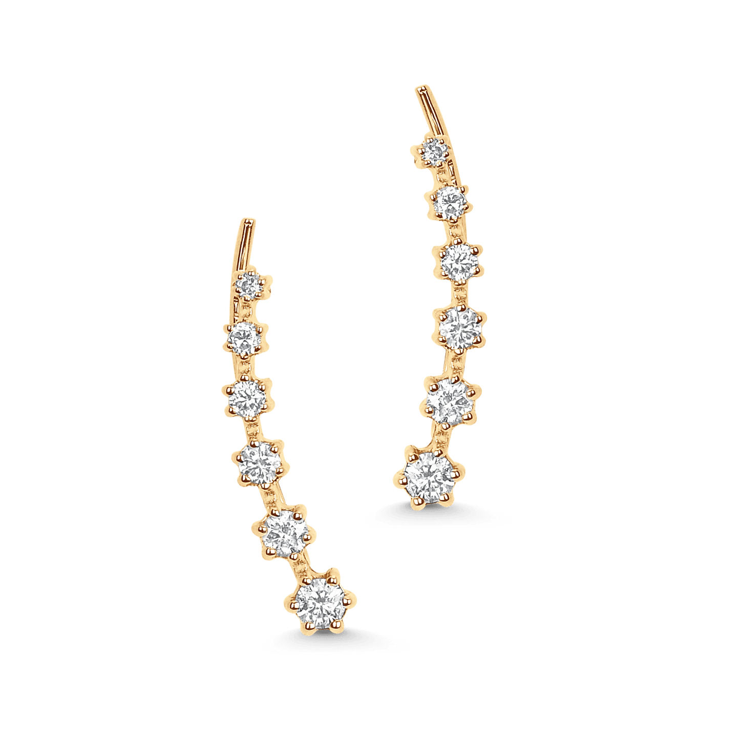 0.28 TCW Round Moissanite Diamond Ear Crawler Earrings