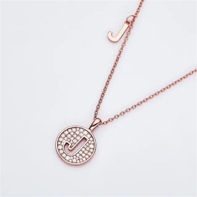 \ J \" Letter Moissanite Diamond Necklace for Her"