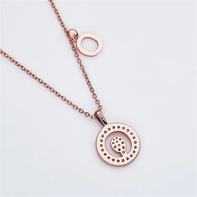 \ O \" Letter Moissanite Diamond Necklace for Women"