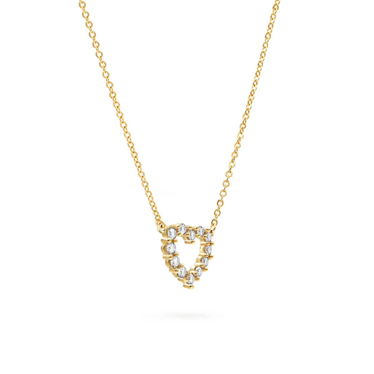 1.45TCW Round Open Heart Moissanite April Birthstone Necklace