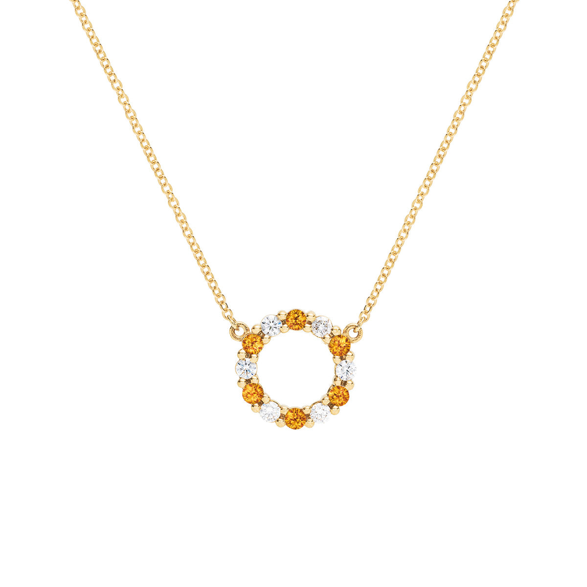 1.45TCW Round Open Circle Moissanite November Birthstone Necklace