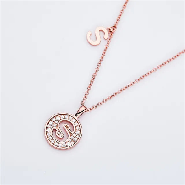 \ S \" Letter Moissanite Diamond Necklace for Women"
