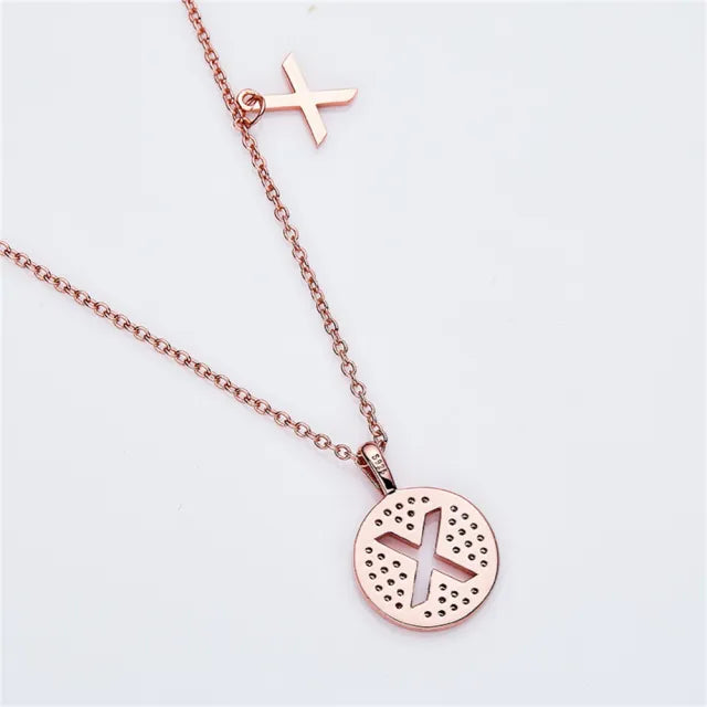\ X \" Letter Moissanite Diamond Necklace for Her"