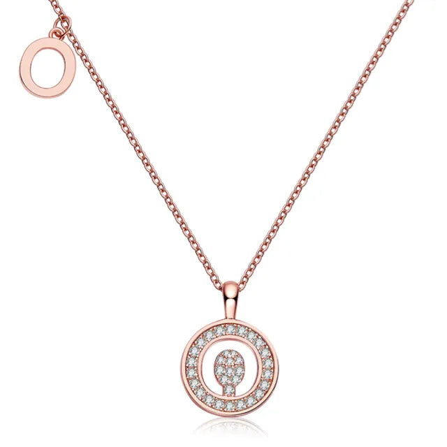 \ O \" Letter Moissanite Diamond Necklace for Women"