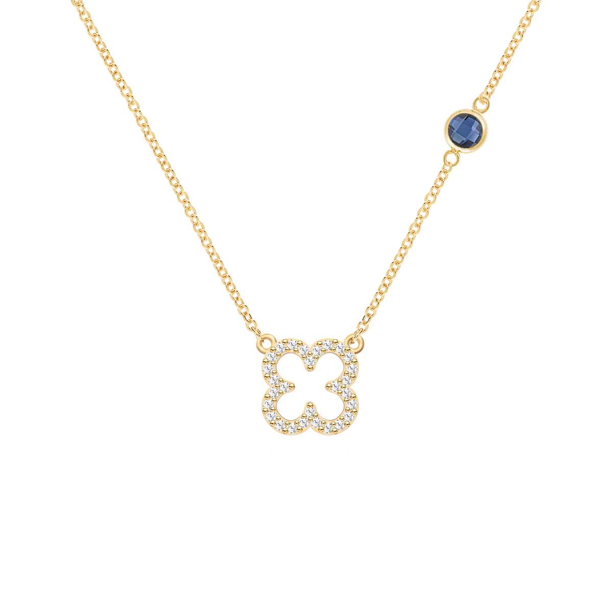 1.93TCW Round Open Floral Moissanite September Birthstone Necklace