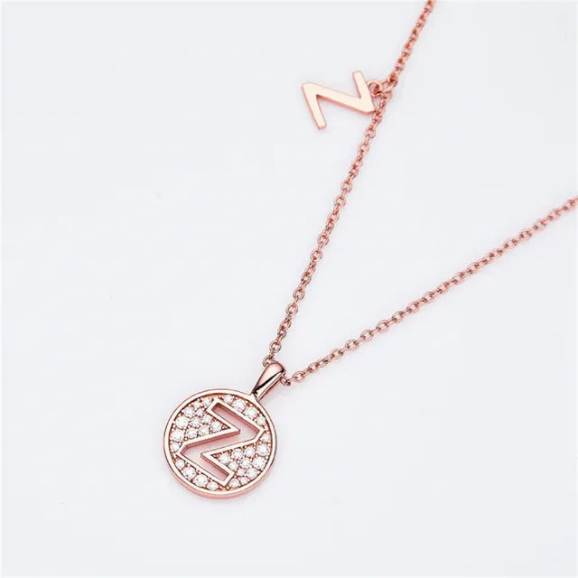 \ Z \" Letter Moissanite Diamond Necklase for Women"