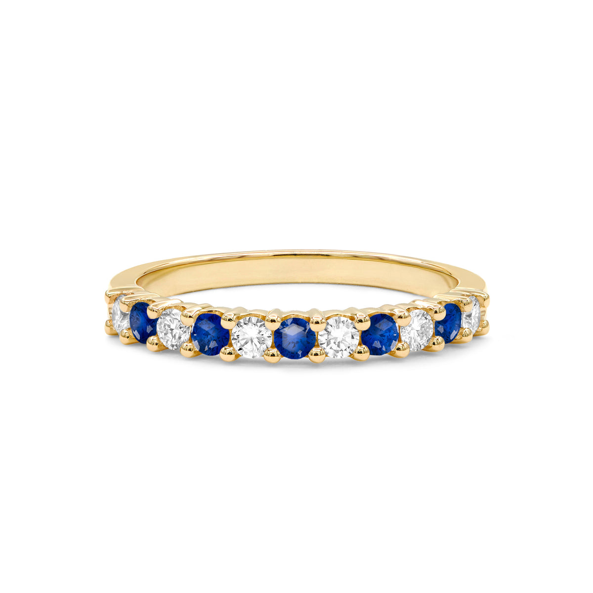 1.32TCW Round Cut Sapphire Moissanite September Birthstone Wedding Band