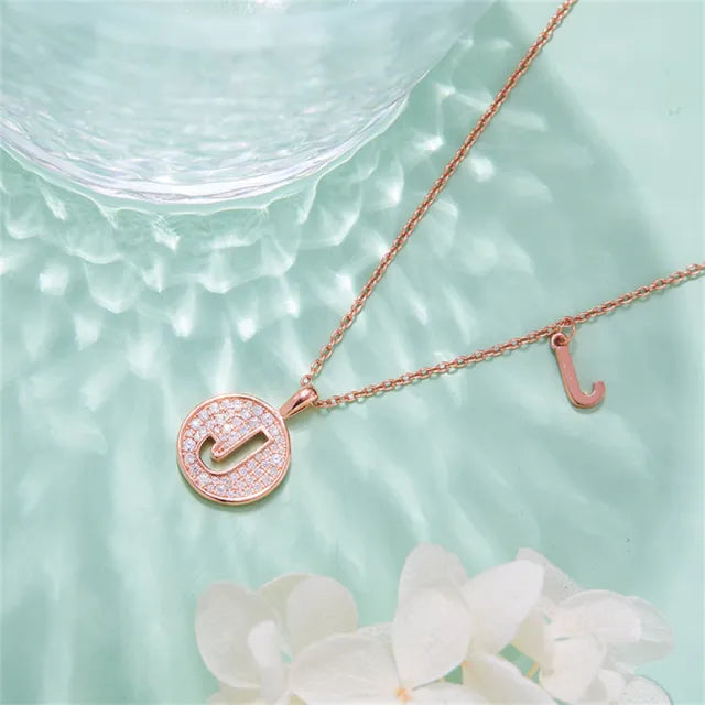 \ J \" Letter Moissanite Diamond Necklace for Her"