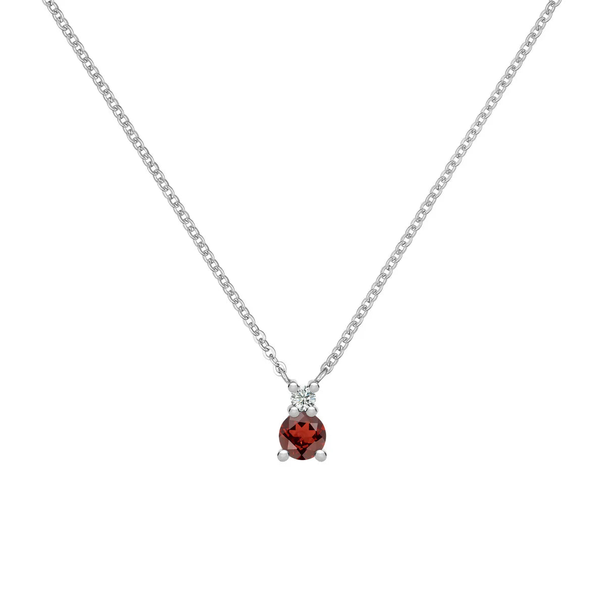 0.40 TCW Round Cut Two Stone Moissanite Necklace-January Birthstone