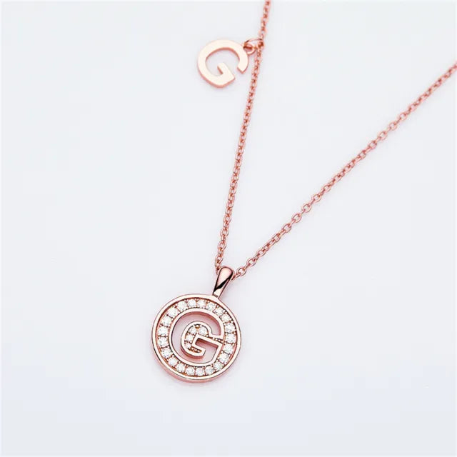 \ G \" Letter Moissanite Diamond Necklace for Women"