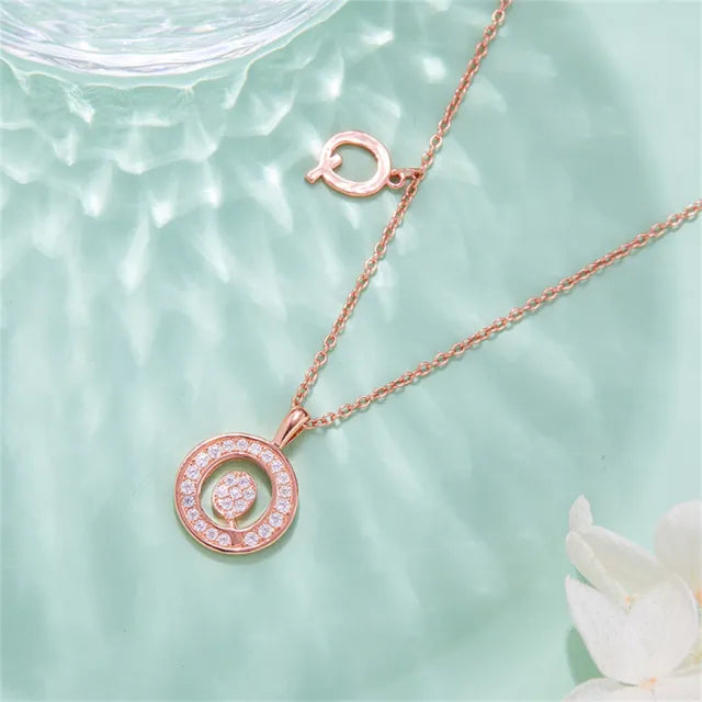 \ Q \" Letter Moissanite Diamond Necklace for Women"