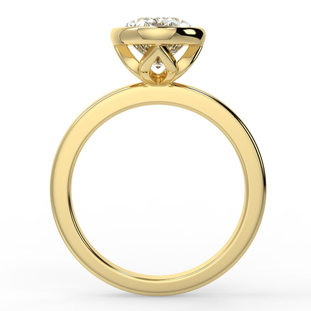 1.91 CT Oval Moissanite Bezel Engagement Ring