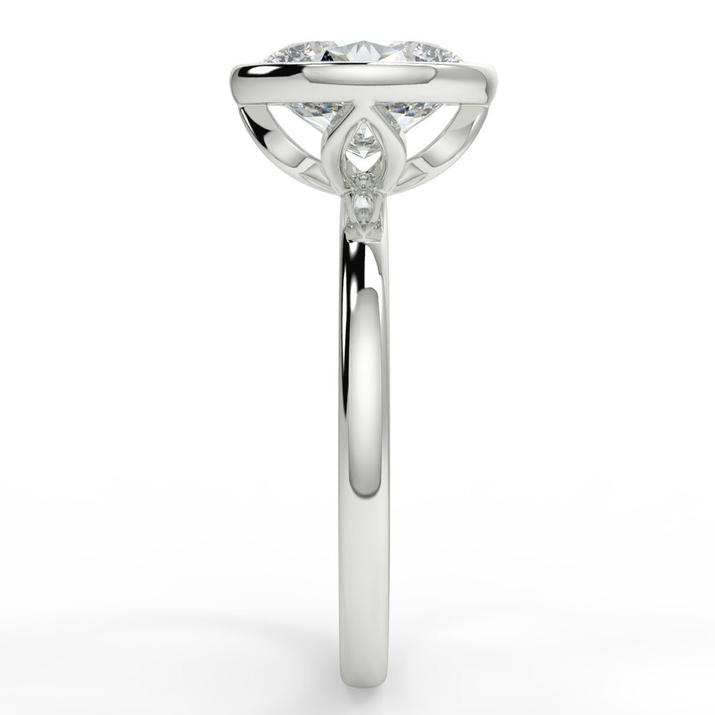 1.91 CT Oval Moissanite Bezel Engagement Ring