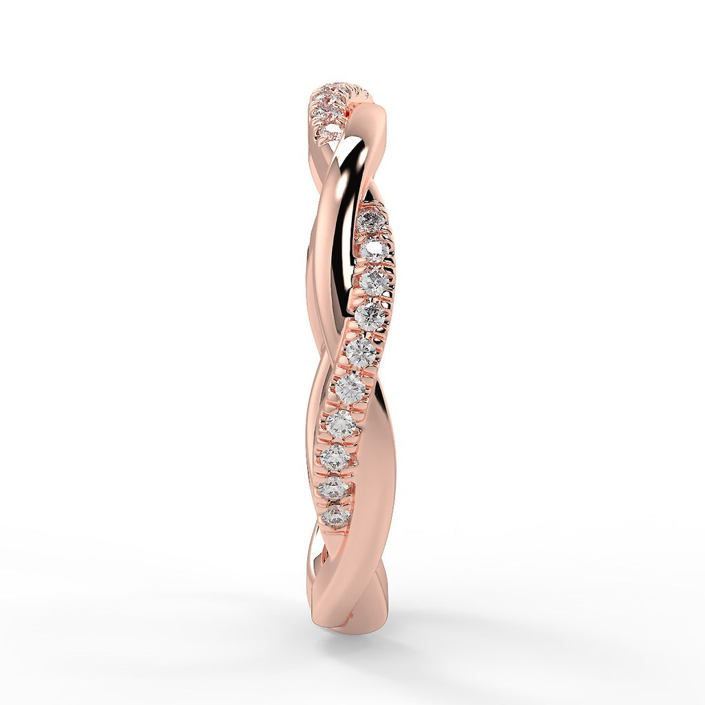Customize- 0.11 TCW Round Moissanite Twisted Rope Wedding Band for John