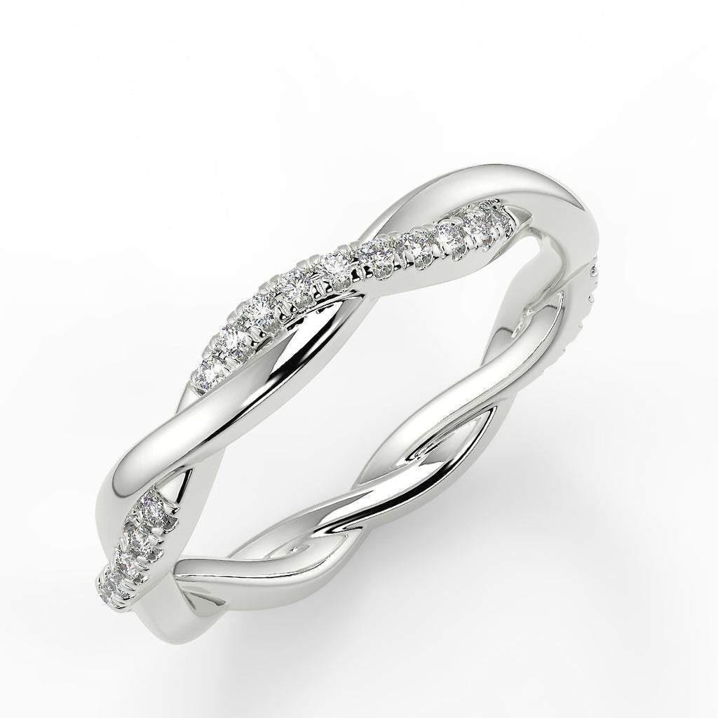 Customize- 0.11 TCW Round Moissanite Twisted Rope Wedding Band for John