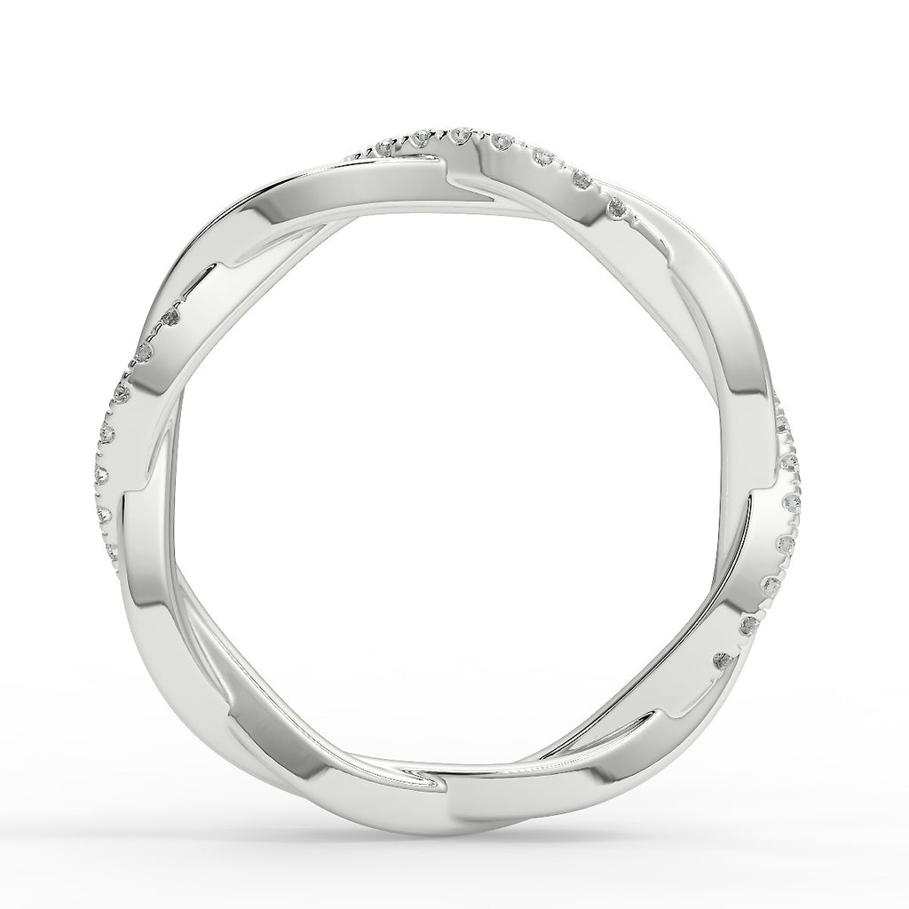 Customize- 0.11 TCW Round Moissanite Twisted Rope Wedding Band for John