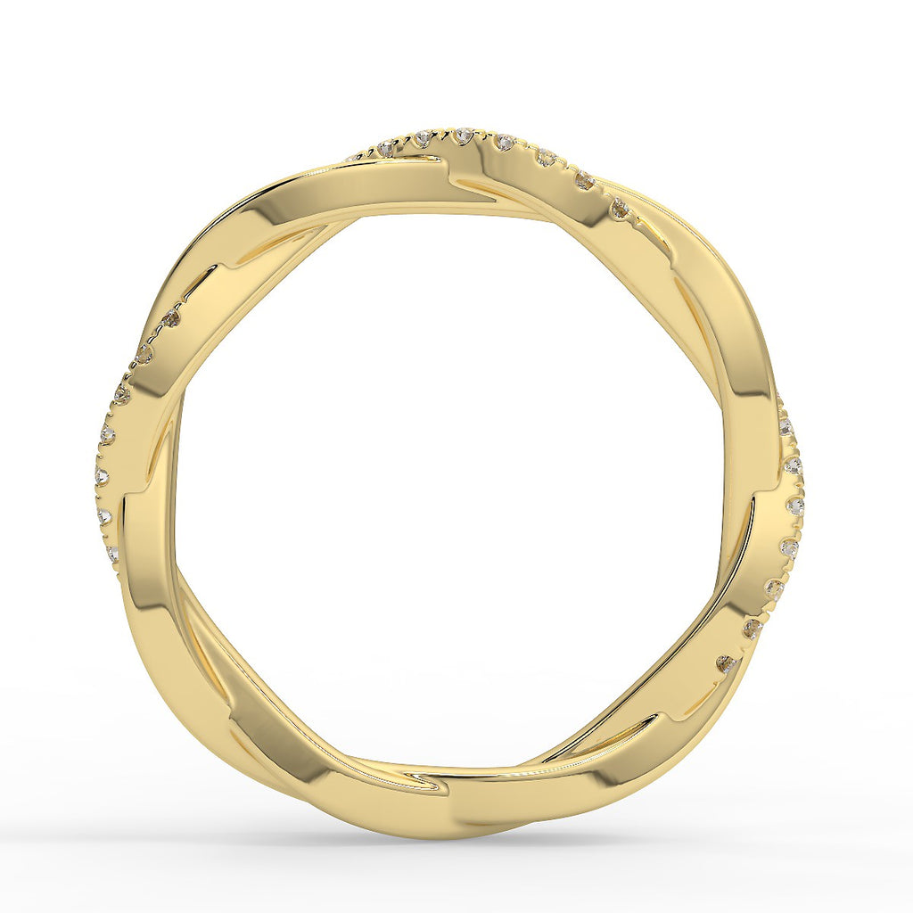 Customize- 0.11 TCW Round Moissanite Twisted Rope Wedding Band for John