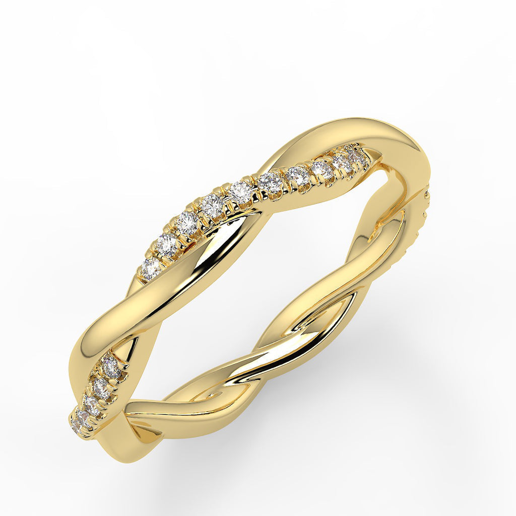 Customize- 0.11 TCW Round Moissanite Twisted Rope Wedding Band for John