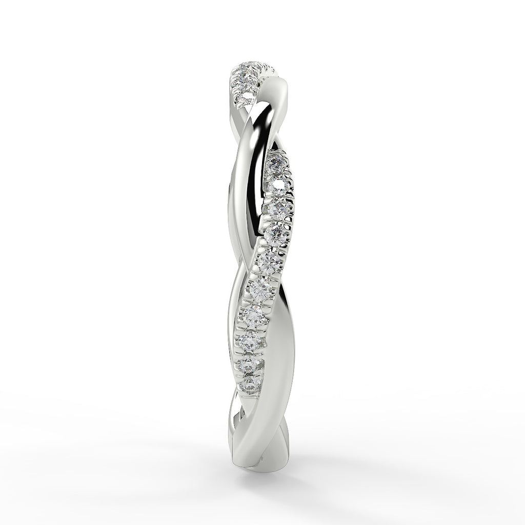 Customize- 0.11 TCW Round Moissanite Twisted Rope Wedding Band for John
