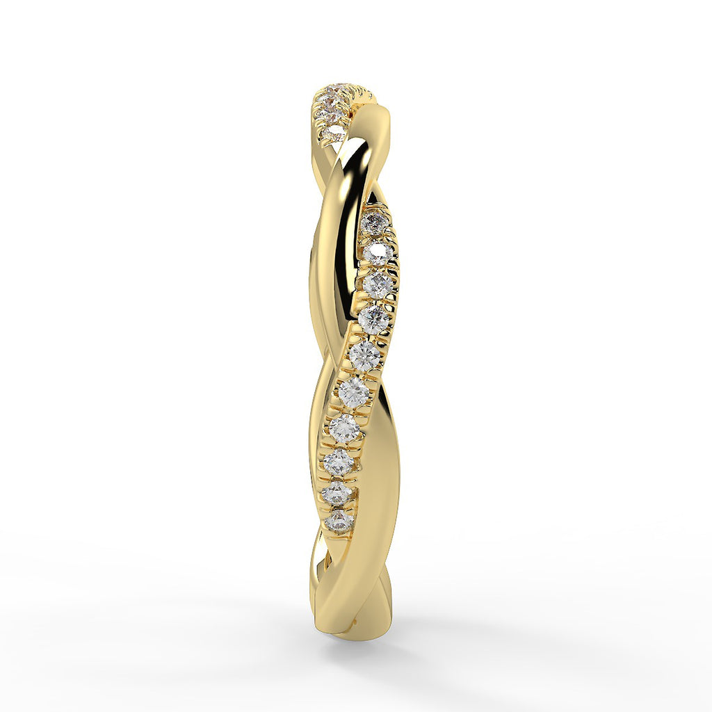 Customize- 0.11 TCW Round Moissanite Twisted Rope Wedding Band for John