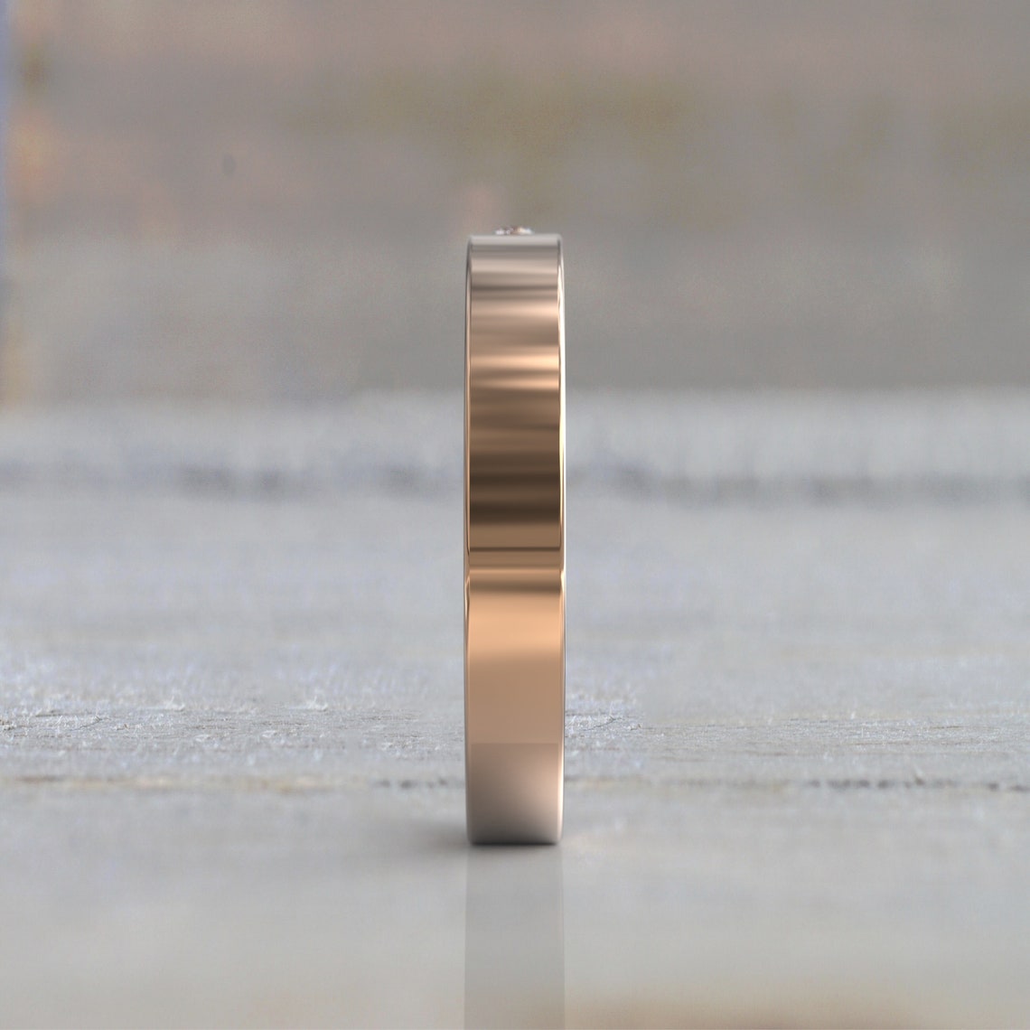0.02 TCW Round Moissanite Flush Wedding Band