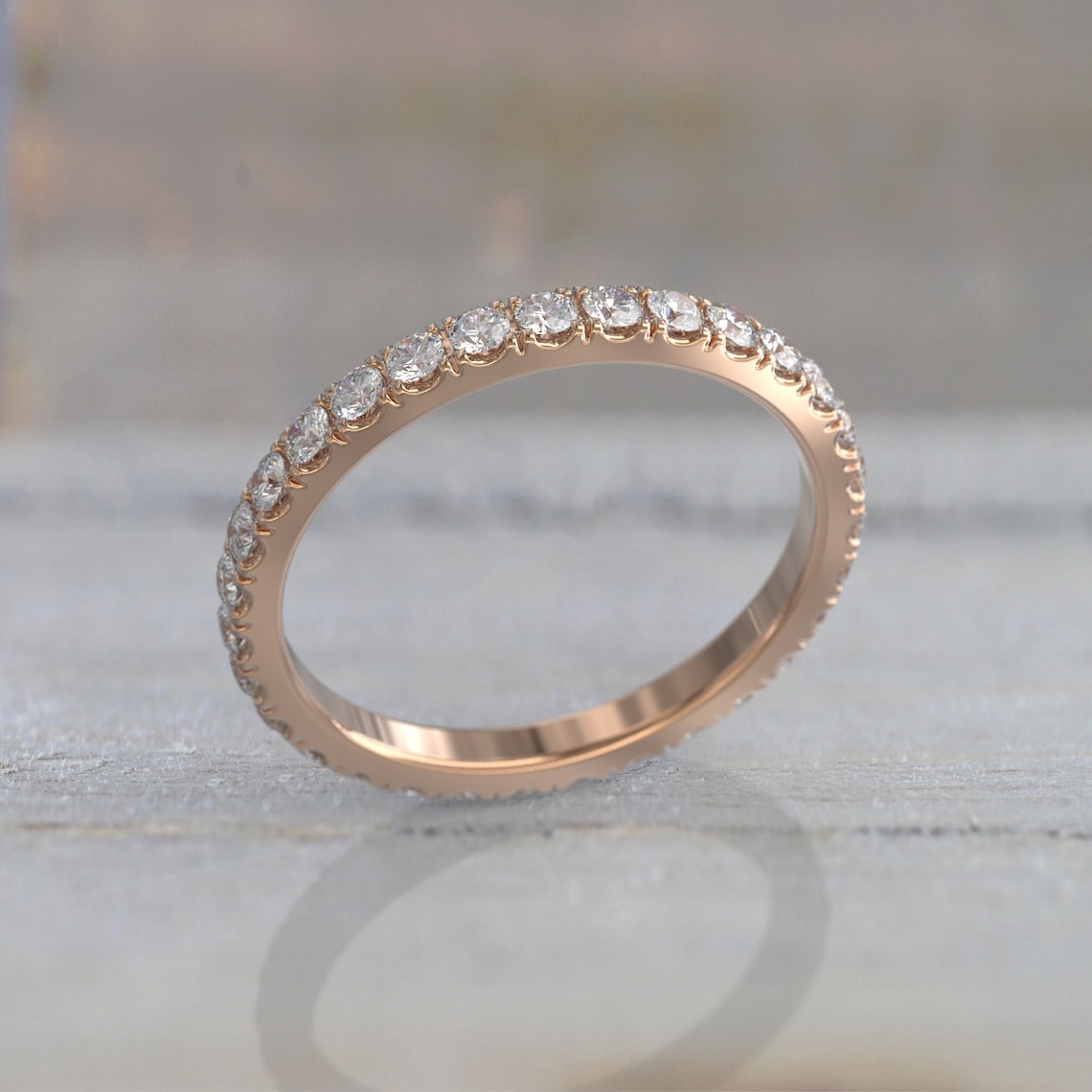0.91 TCW Round Moissanite Full Eternity Wedding Band