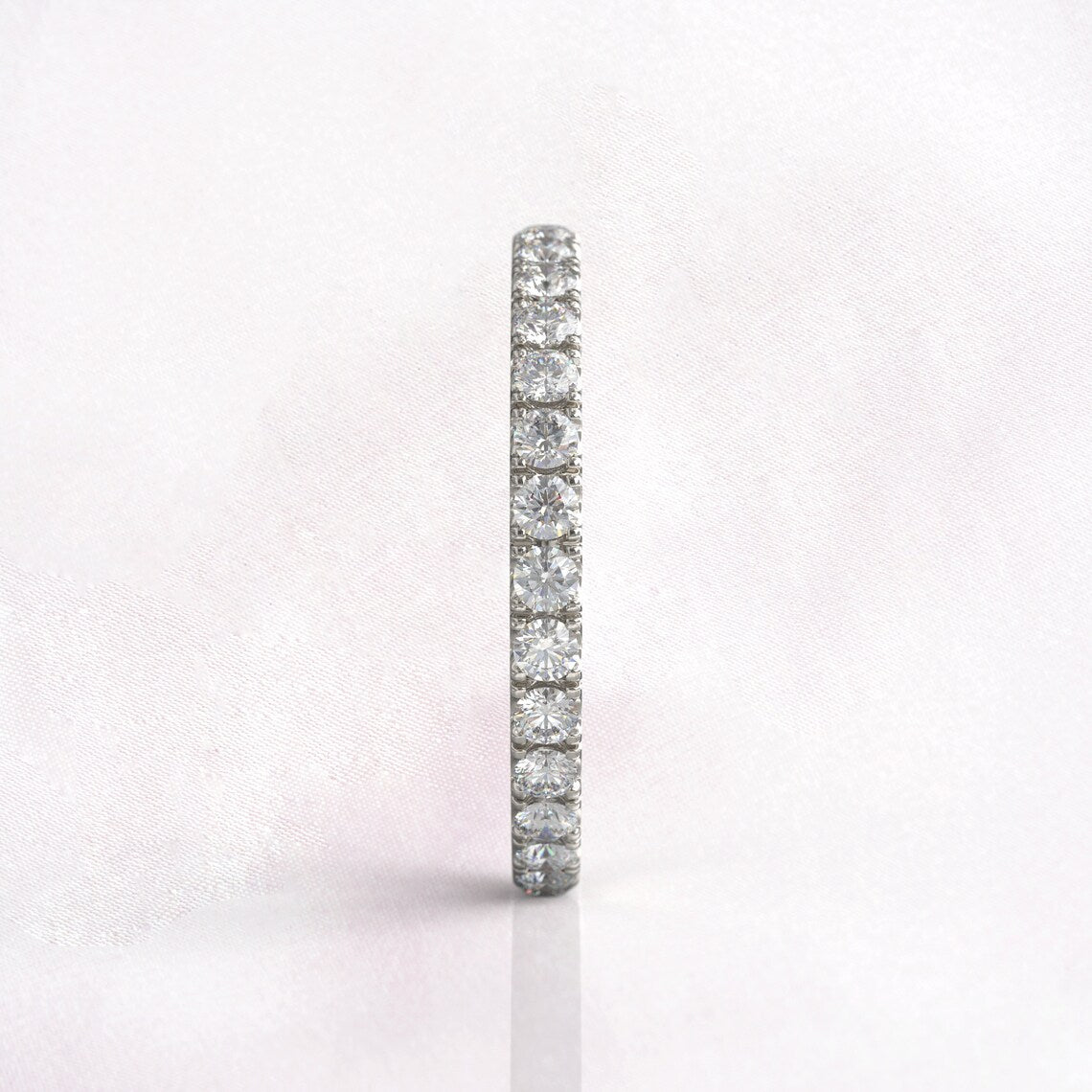 0.91 TCW Round Moissanite Full Eternity Wedding Band