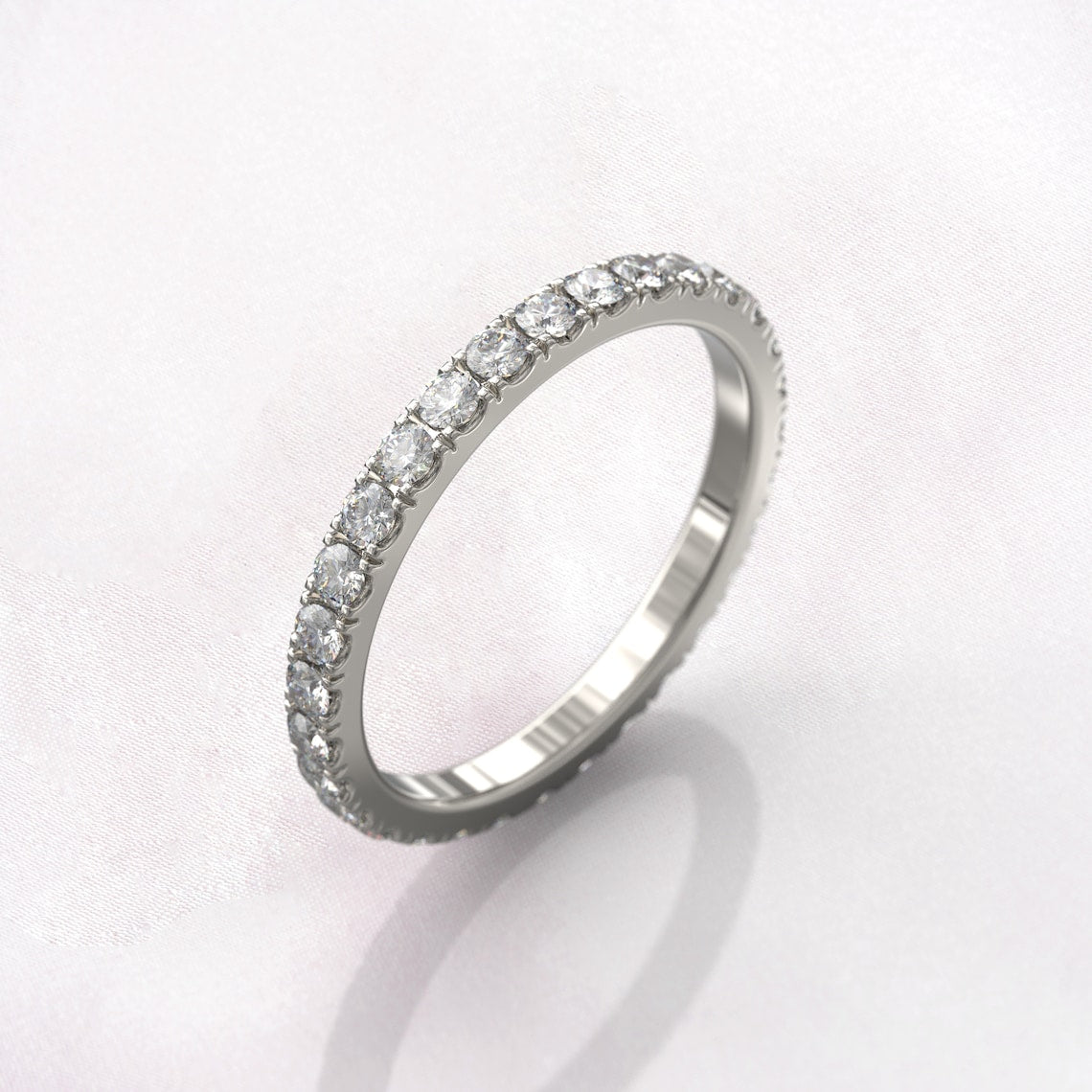 0.91 TCW Round Moissanite Full Eternity Wedding Band