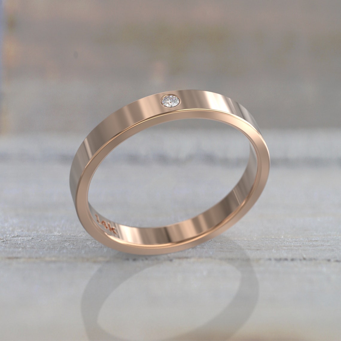 0.02 TCW Round Moissanite Flush Wedding Band