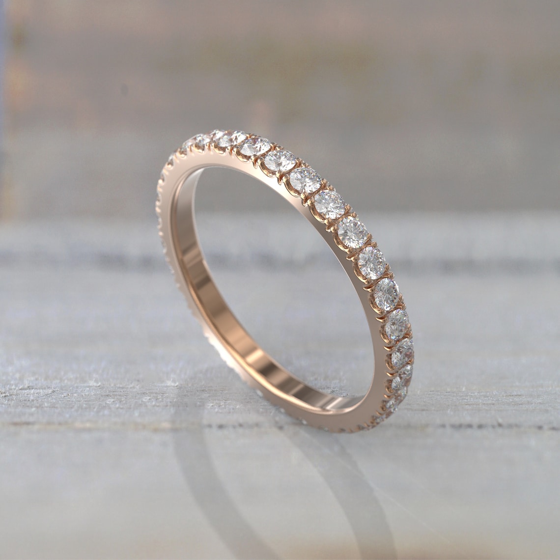 0.91 TCW Round Moissanite Full Eternity Wedding Band