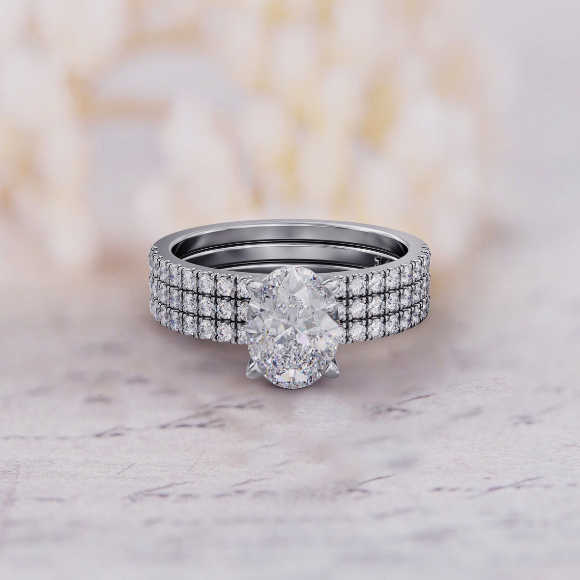 0.40 TCW Round Moissanite Half Eternity Wedding Band