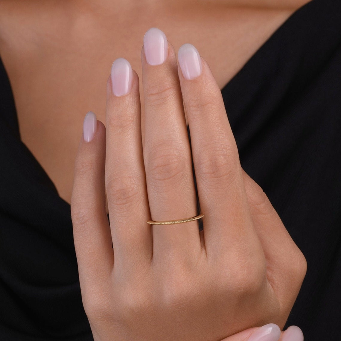 Milgrain Wedding Band