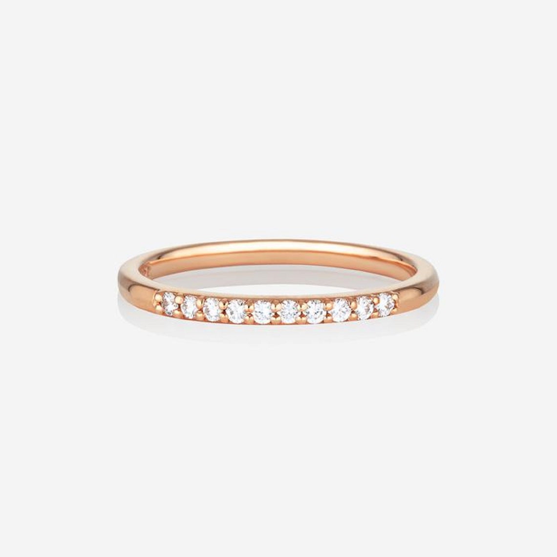 0.35 TCW Round Moissanite Minimalist Wedding Band