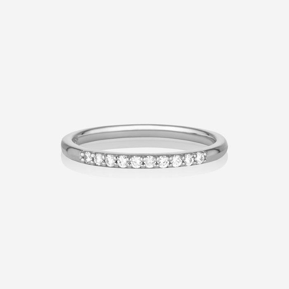 0.35 TCW Round Moissanite Minimalist Wedding Band